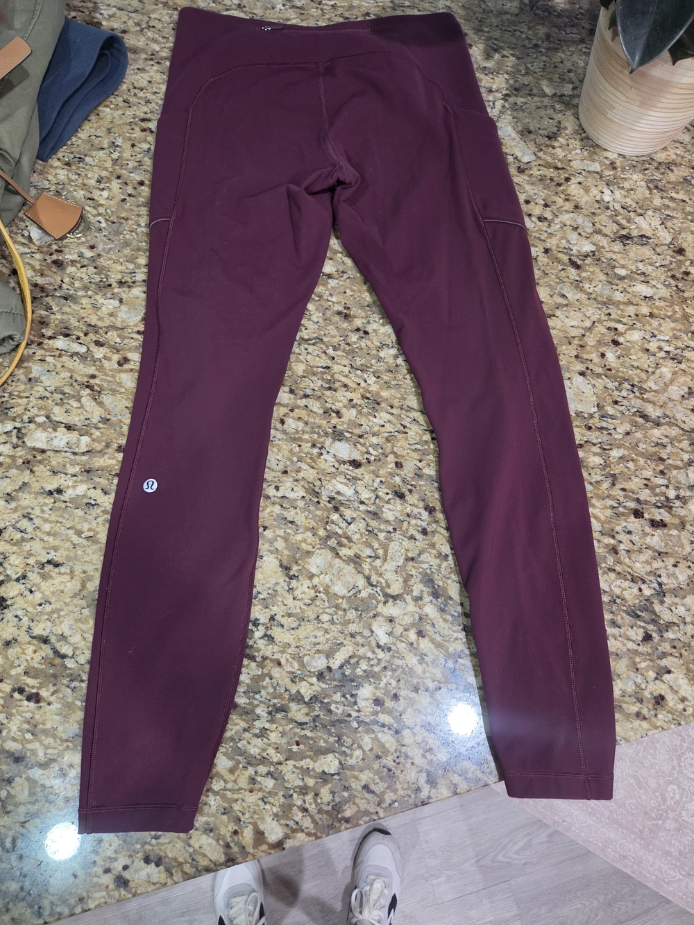 lululemon athletica Wunder Train With Pockets Burgundy Athletic Leggings